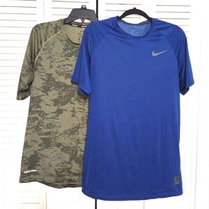 Nike Pro Men's M Blue and Green Short Sleeve Tees